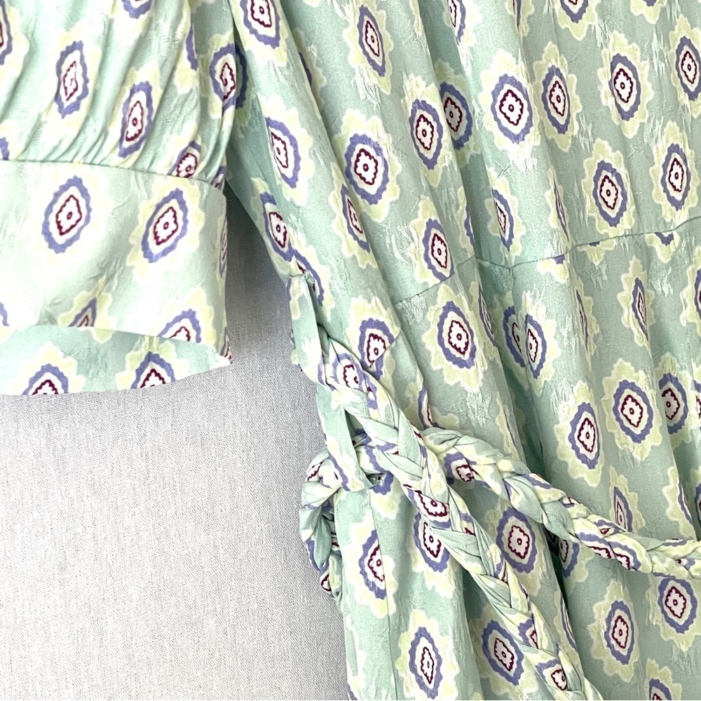 Sandro Jary Abstract-Print Mini Dress with Braided Belt - Picture 9 of 15